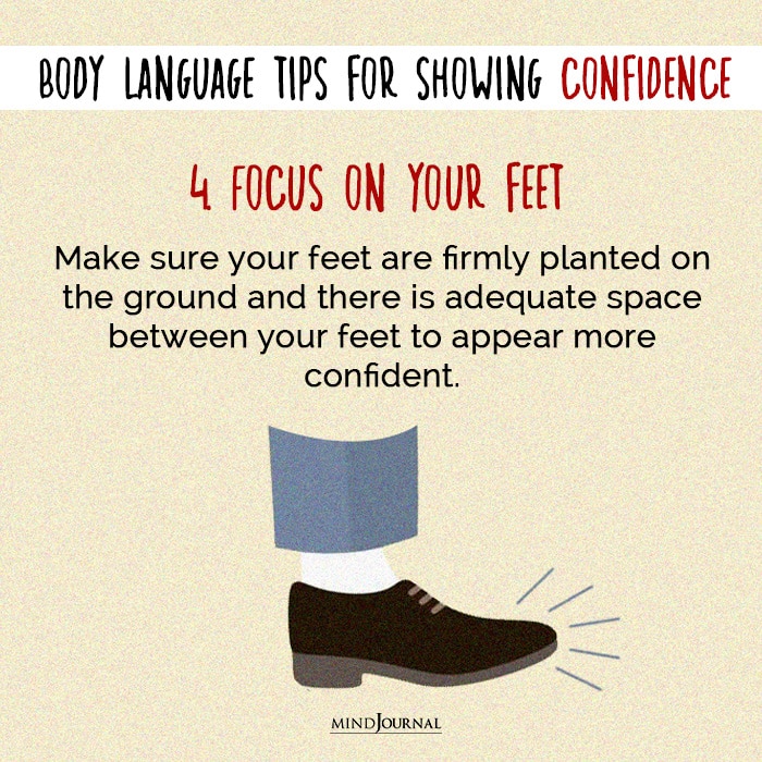 body language focus on your feet