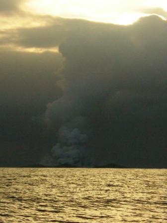 an underwater volcanic eruption