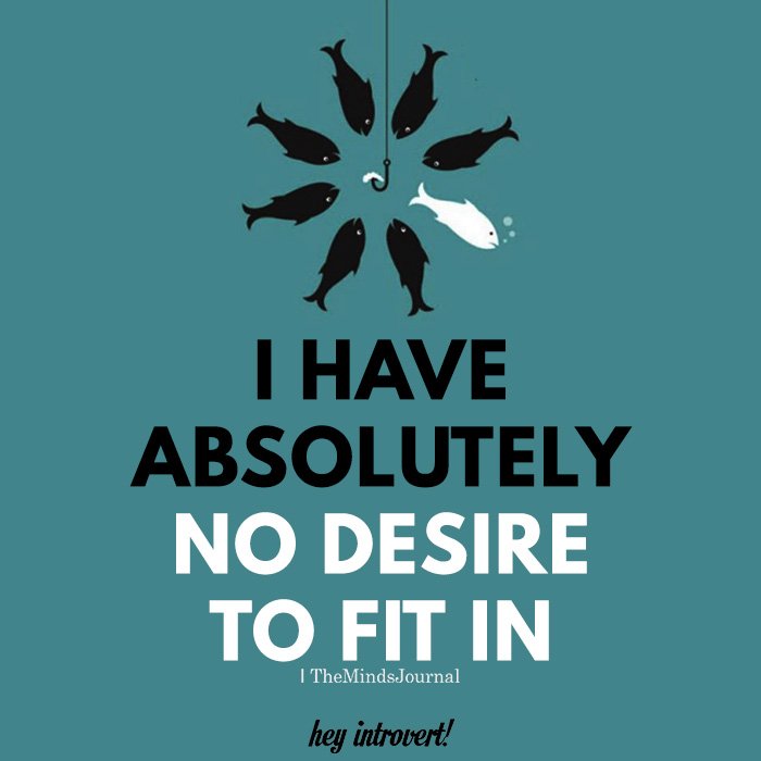 I Have Absolutely No Desire To Fit In