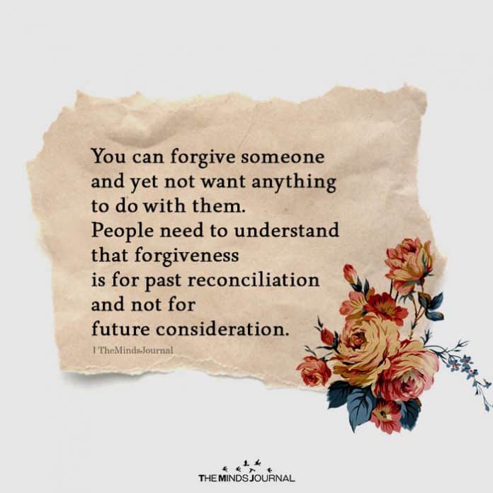 Reasons to forgive