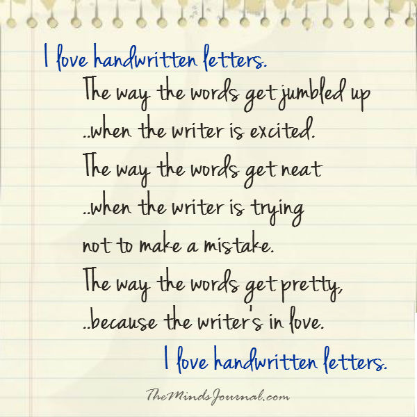 I love handwritten letters