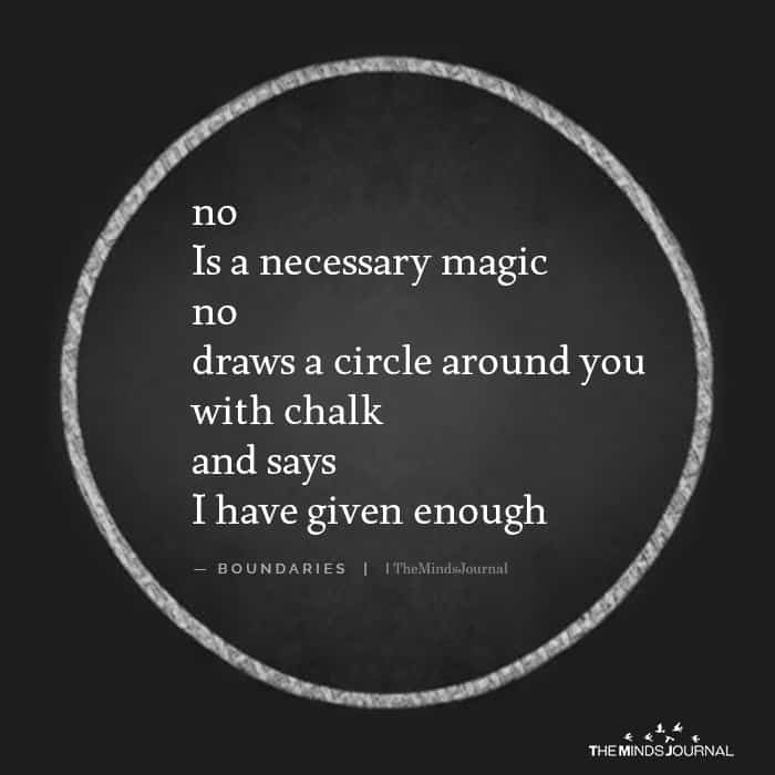No Is A Necessary Magic No Draws A Circle Around You