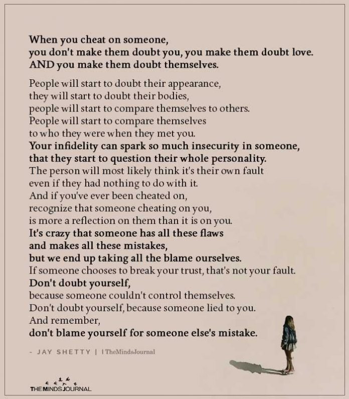 when you cheat on your partner