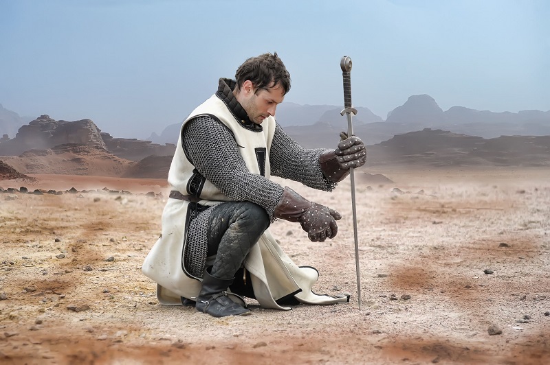 weary knight sitting