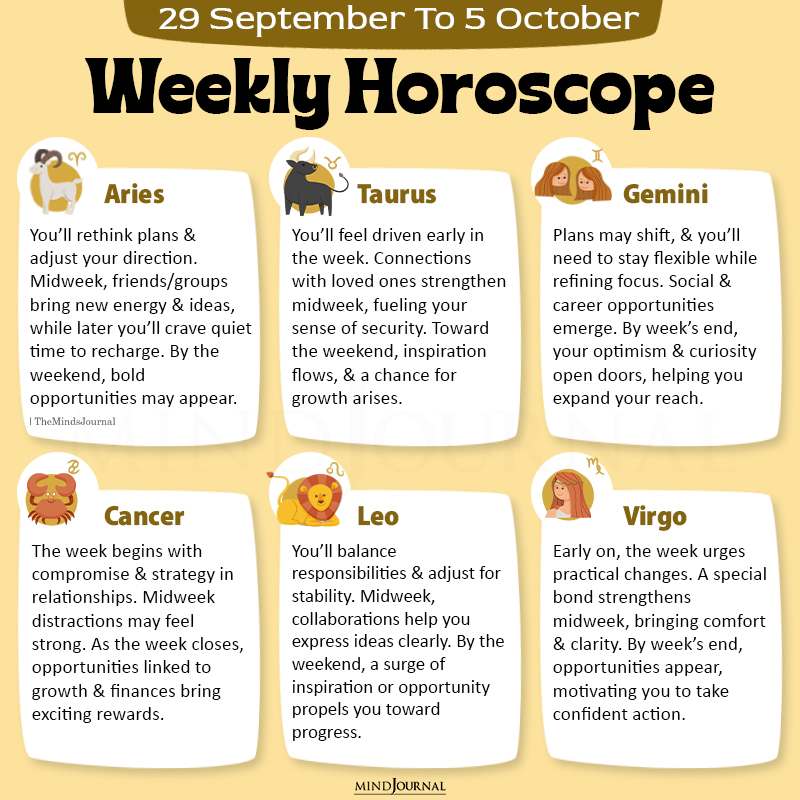 Weekly Horoscope 29 September To 5 October part one