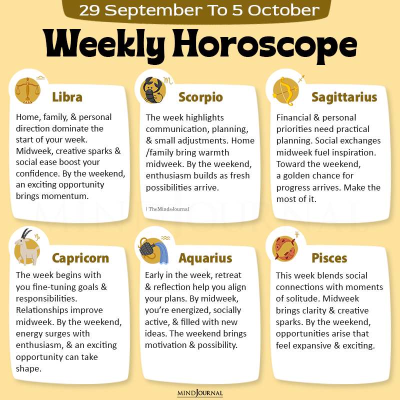 Weekly Horoscope 29 September To 5 October part two