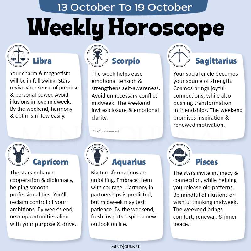 Weekly Horoscope 13 October To 19 October part two