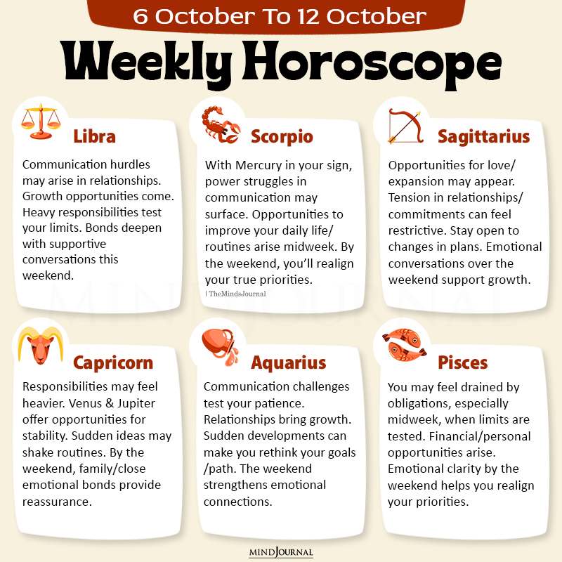 Weekly Horoscope 6 October To 12 October part two