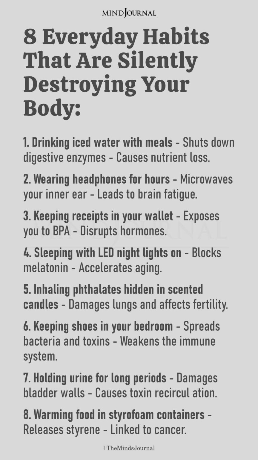 Everyday Habits 8 Common Routines That Are Silently Harming Your Body