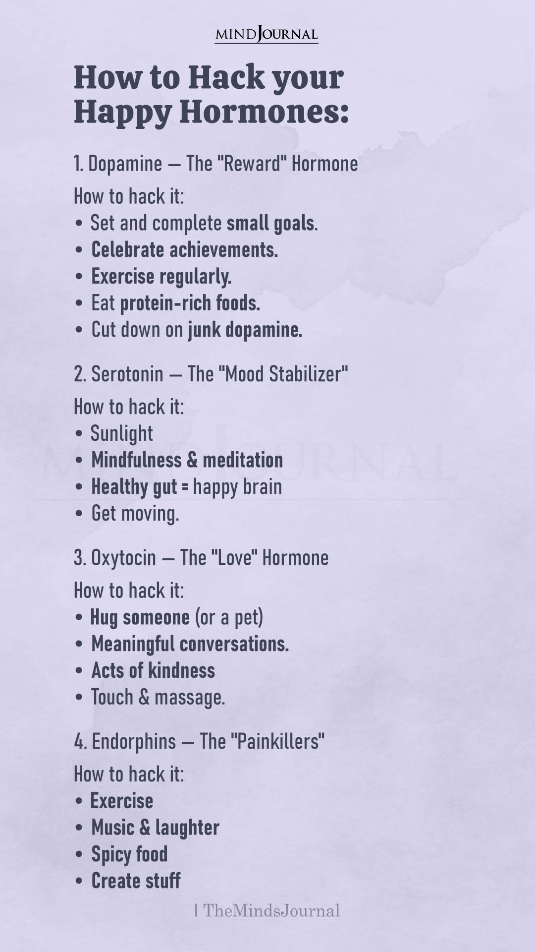 Boosting Your Happy Hormones: How to Hack Dopamine, Serotonin, Oxytocin, and Endorphins