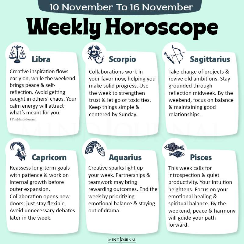 Weekly Horoscope 10 November To 16 November part two