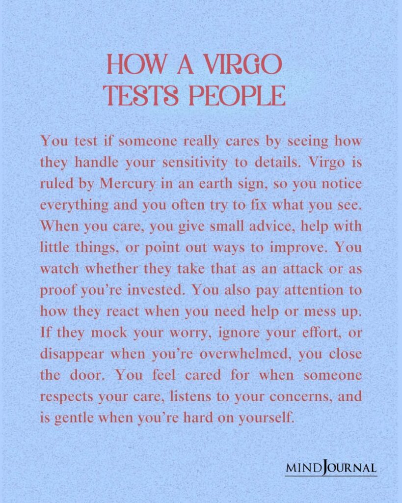 Zodiac Test: How a virgo tests people
