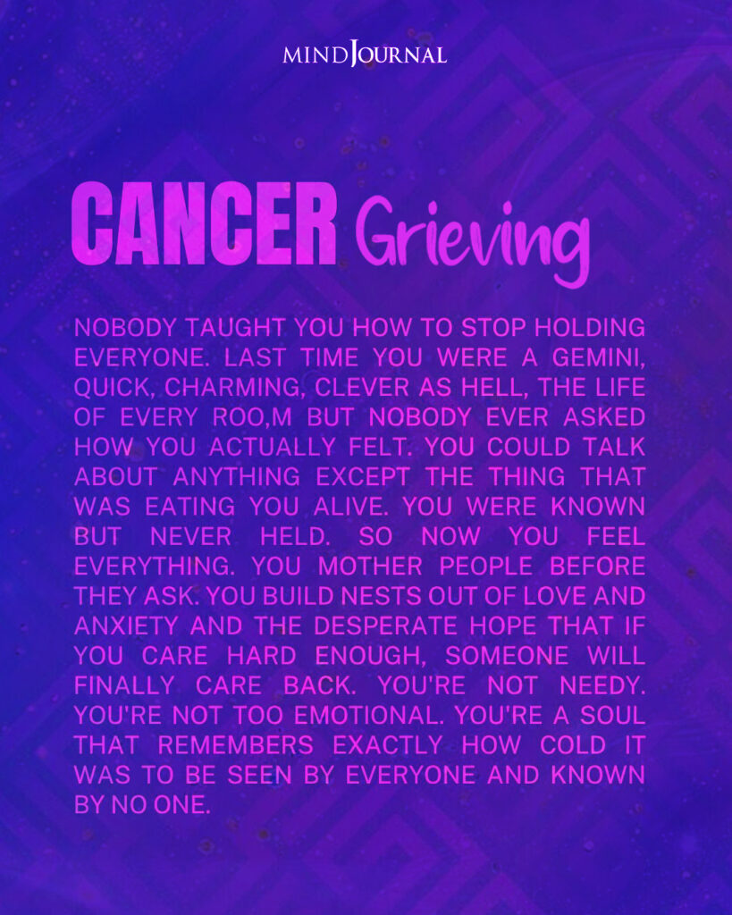 Zodiac Grieve: Why An Cancer Mourns