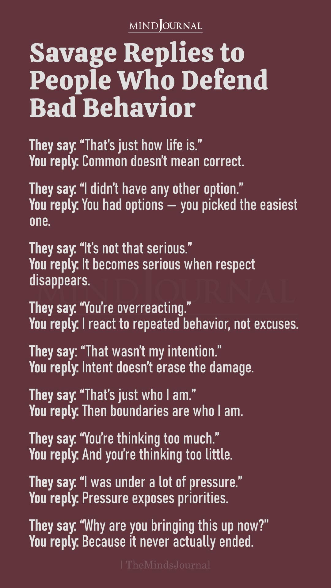 Savage Replies To Bad Behavior Defenders