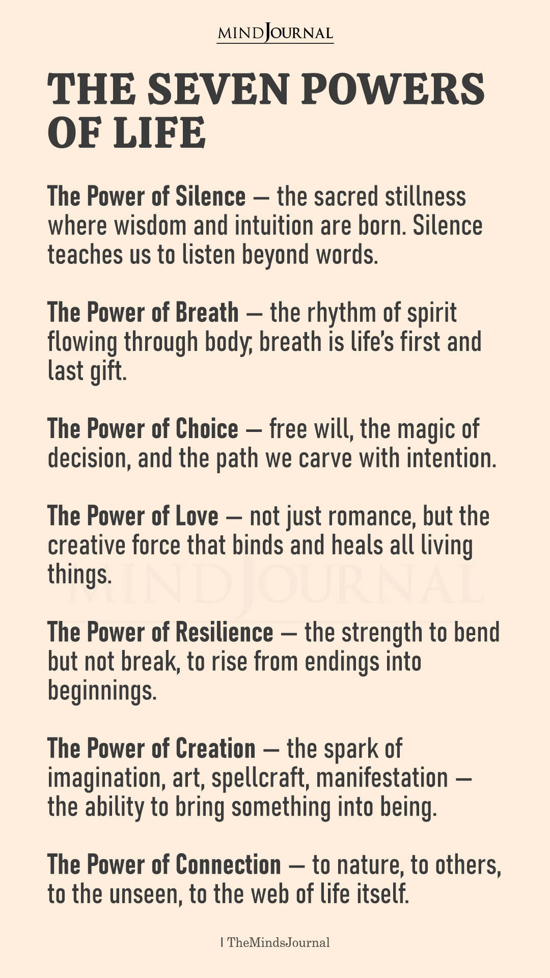 Seven Powers of Life: How the Power of Life Shapes Your Inner World