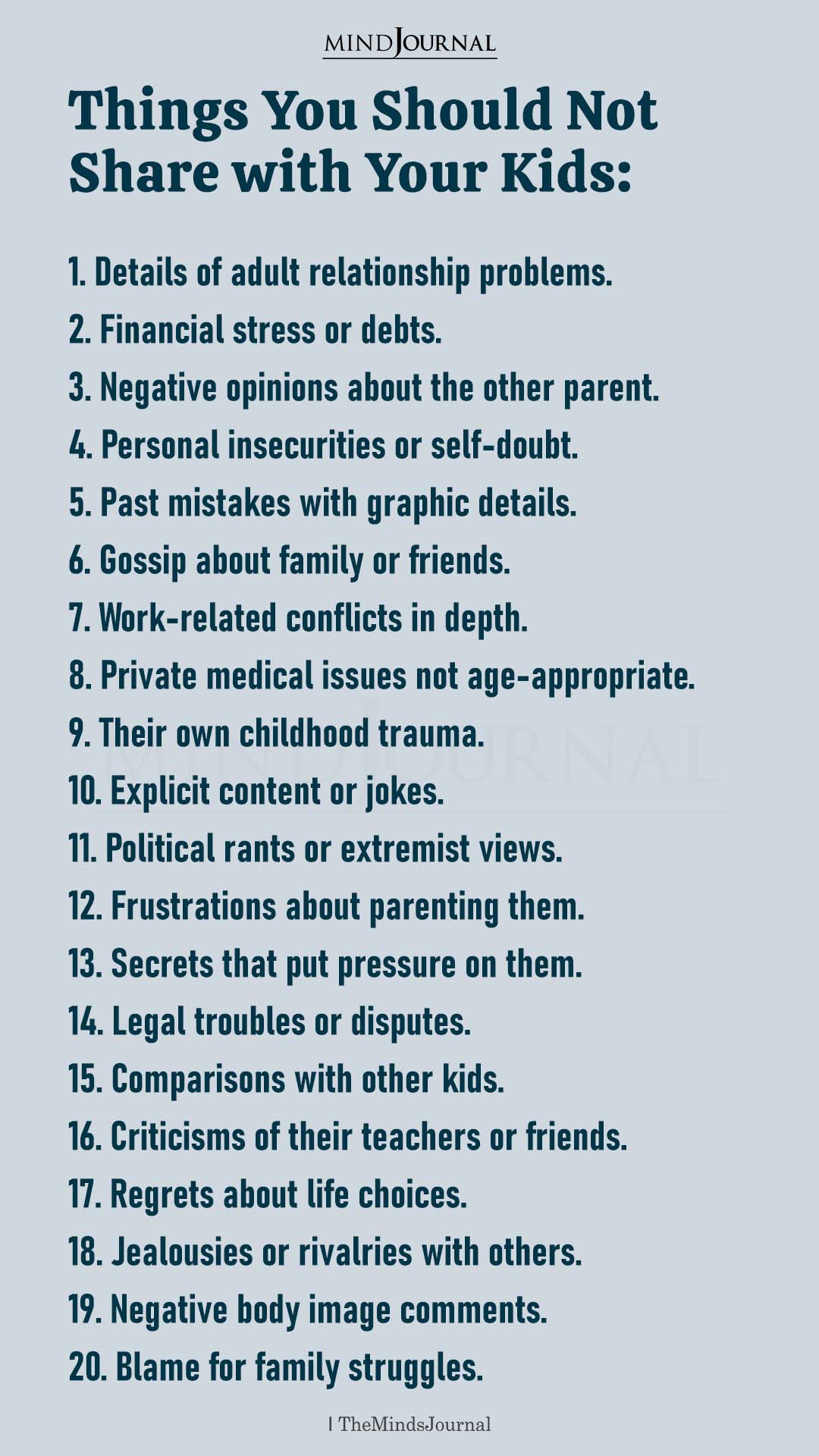 Things You Should Not Share With Your Kids: Healthy Parenting Boundaries