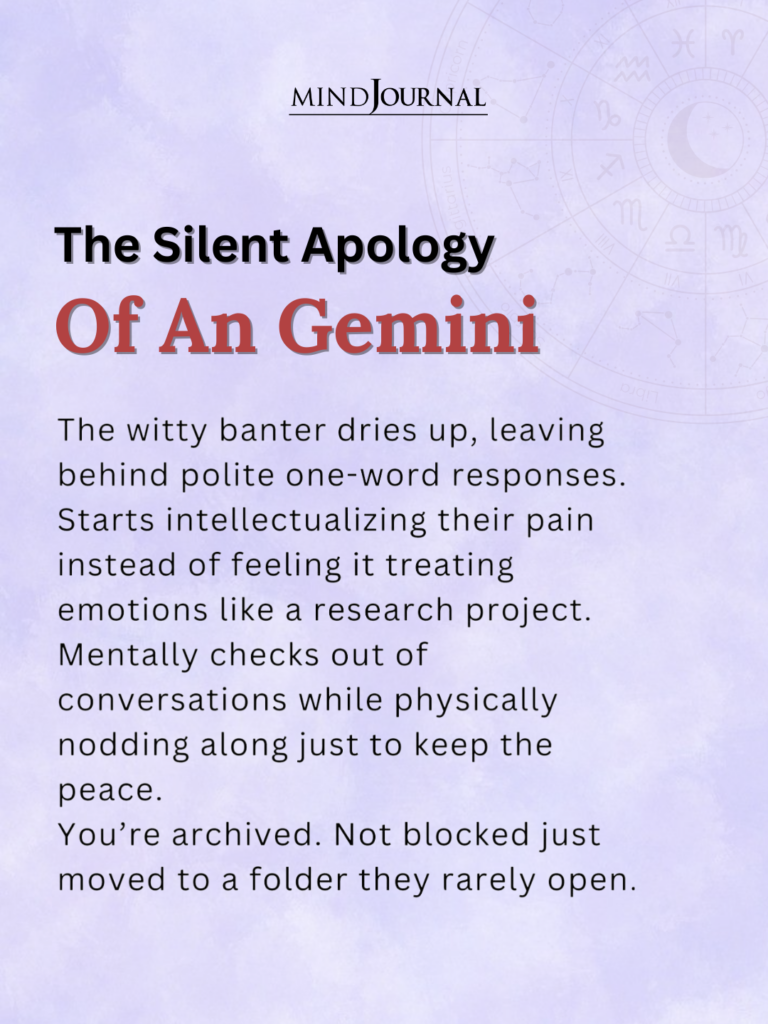 Zodiac Apology: How a Gemini apologizes silently