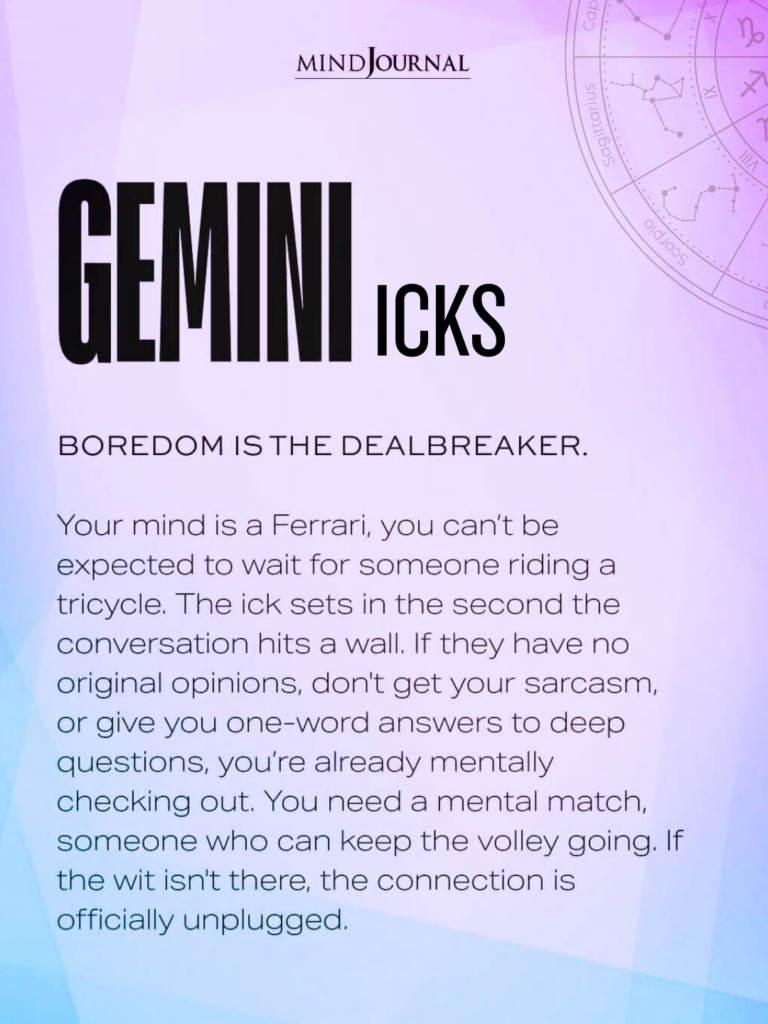 zodiac dislikes: What gives a Gemini ick