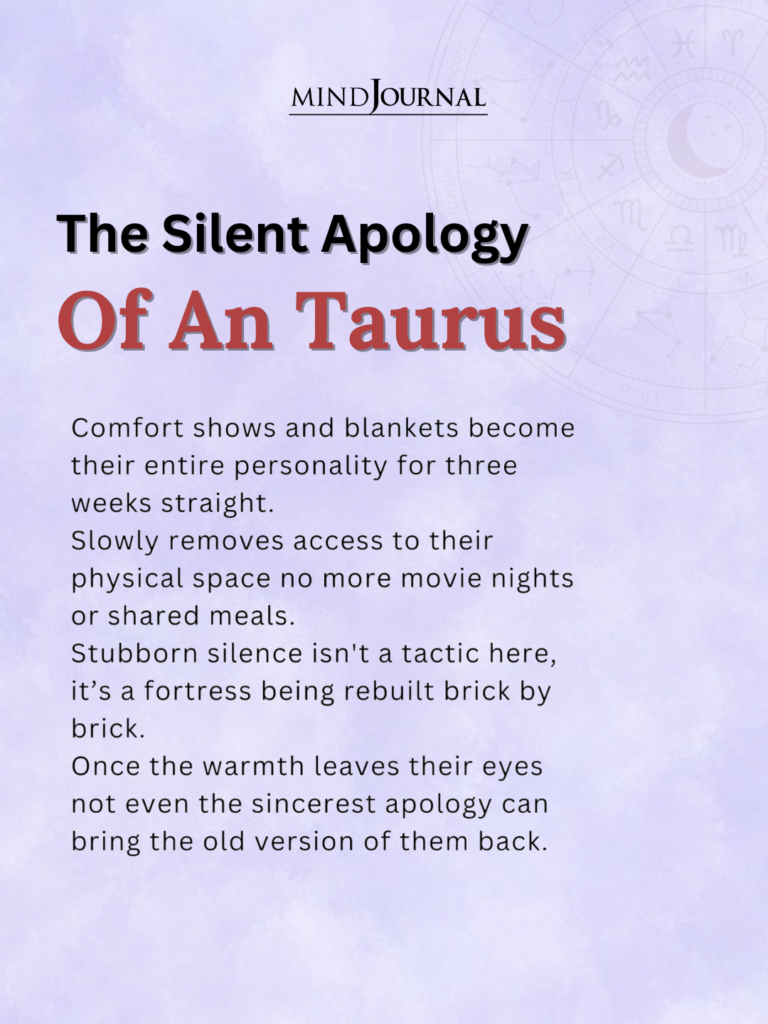 Zodiac Apology: How an Taurus apologizes silently