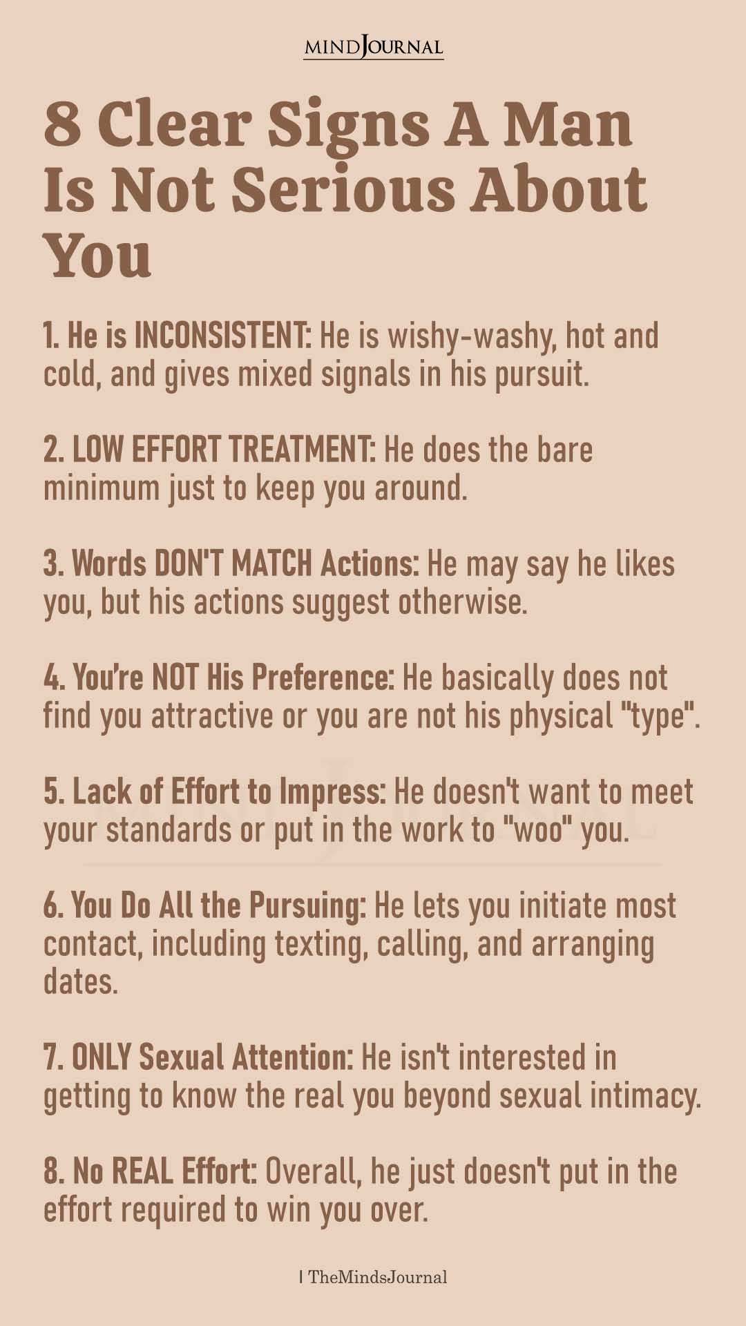 8 Clear Signs a Man Is Not Serious About You