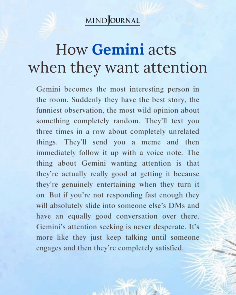 Attention Seeking Behavior of Gemini