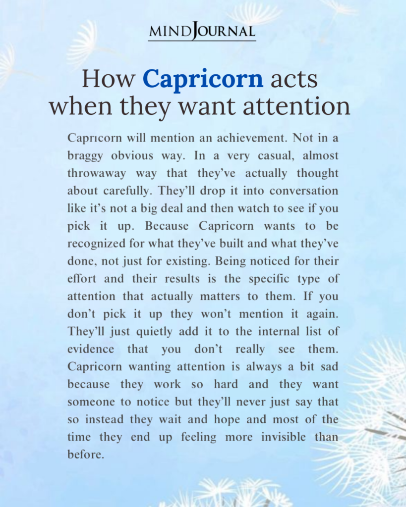 Attention Seeking Behavior of Capricorn