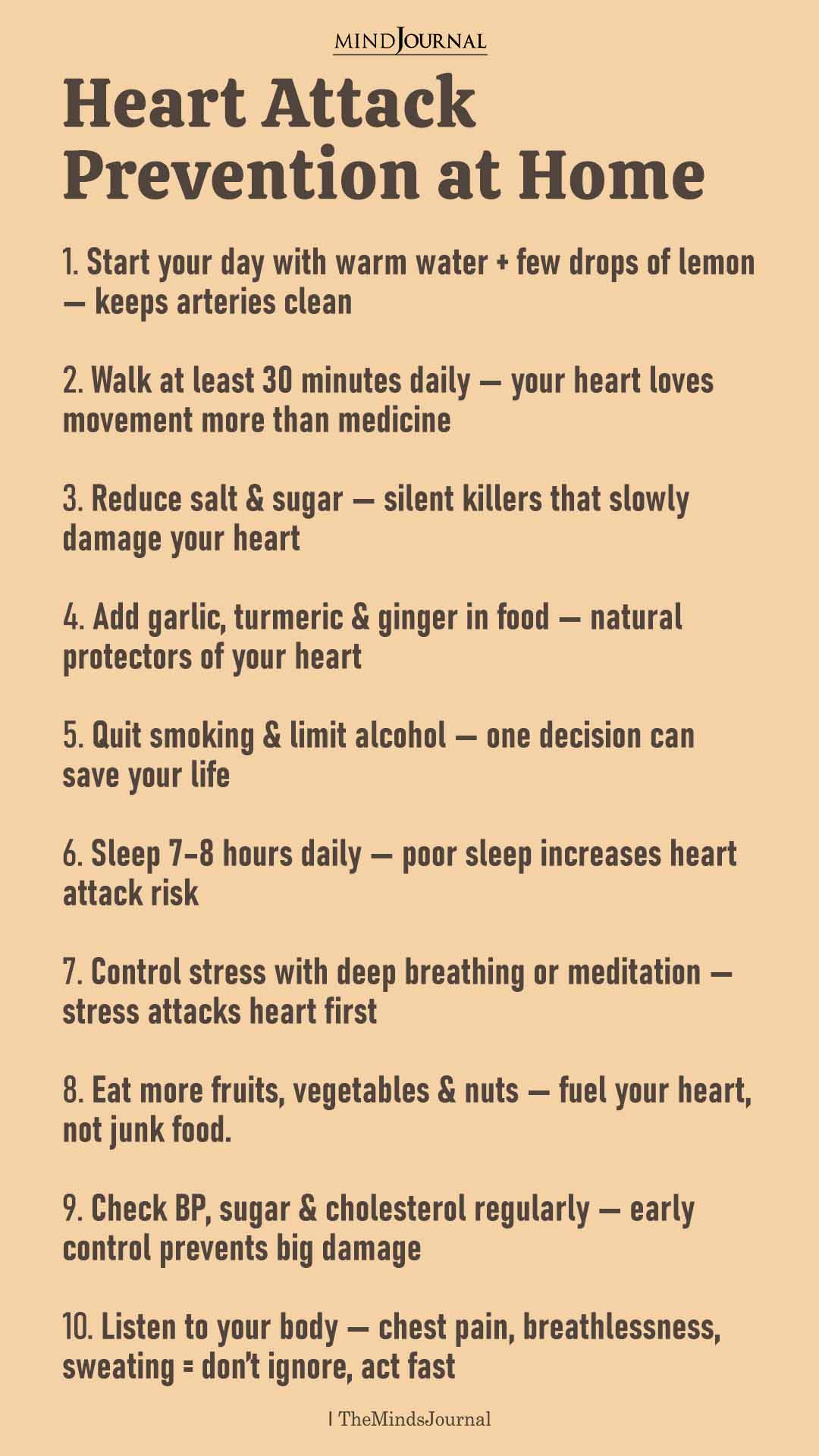 Heart Attack Prevention at Home: Simple Daily Habits That Protect Your Heart