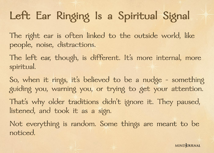 Left ear ringing spiritual meaning