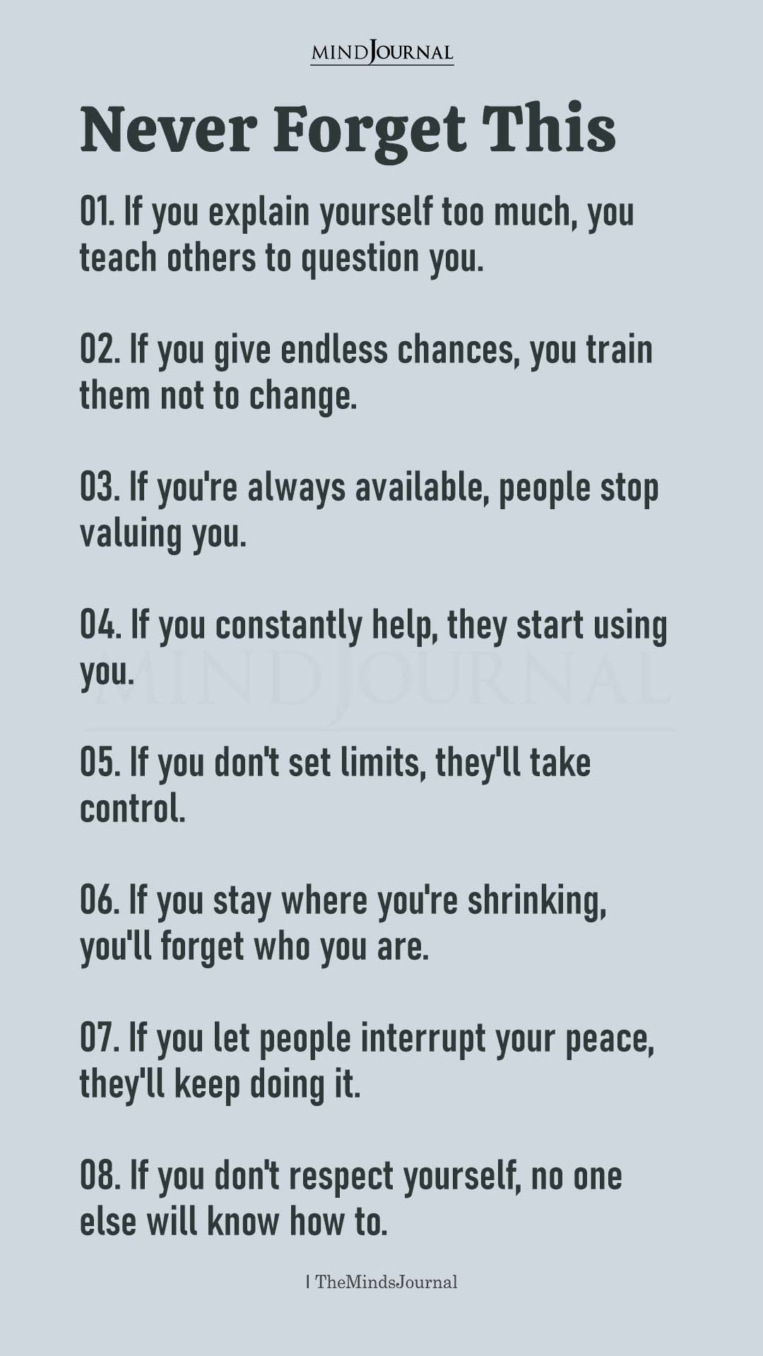 Never Forget This: Self-Respect Sets Every Standard