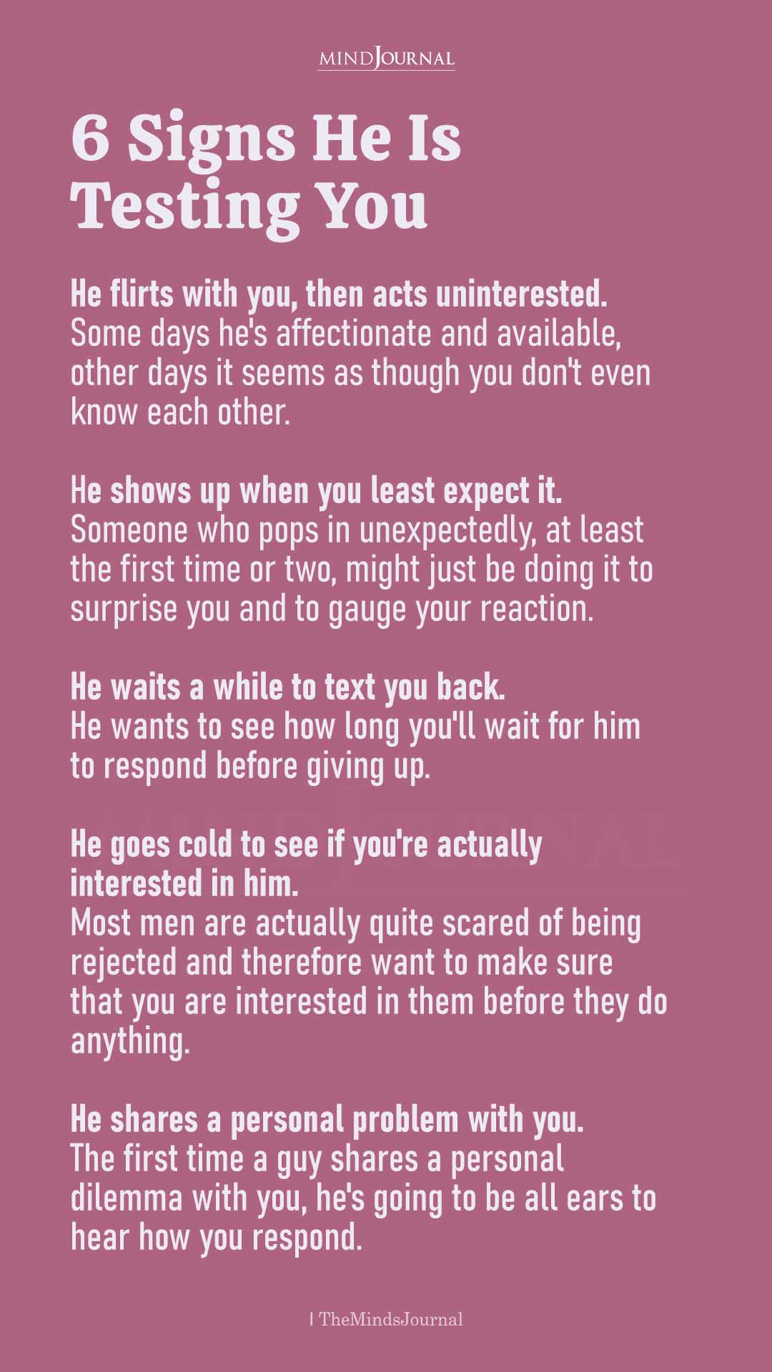 6 Signs He Is Testing You: Is He Curious Or Just Playing Games?