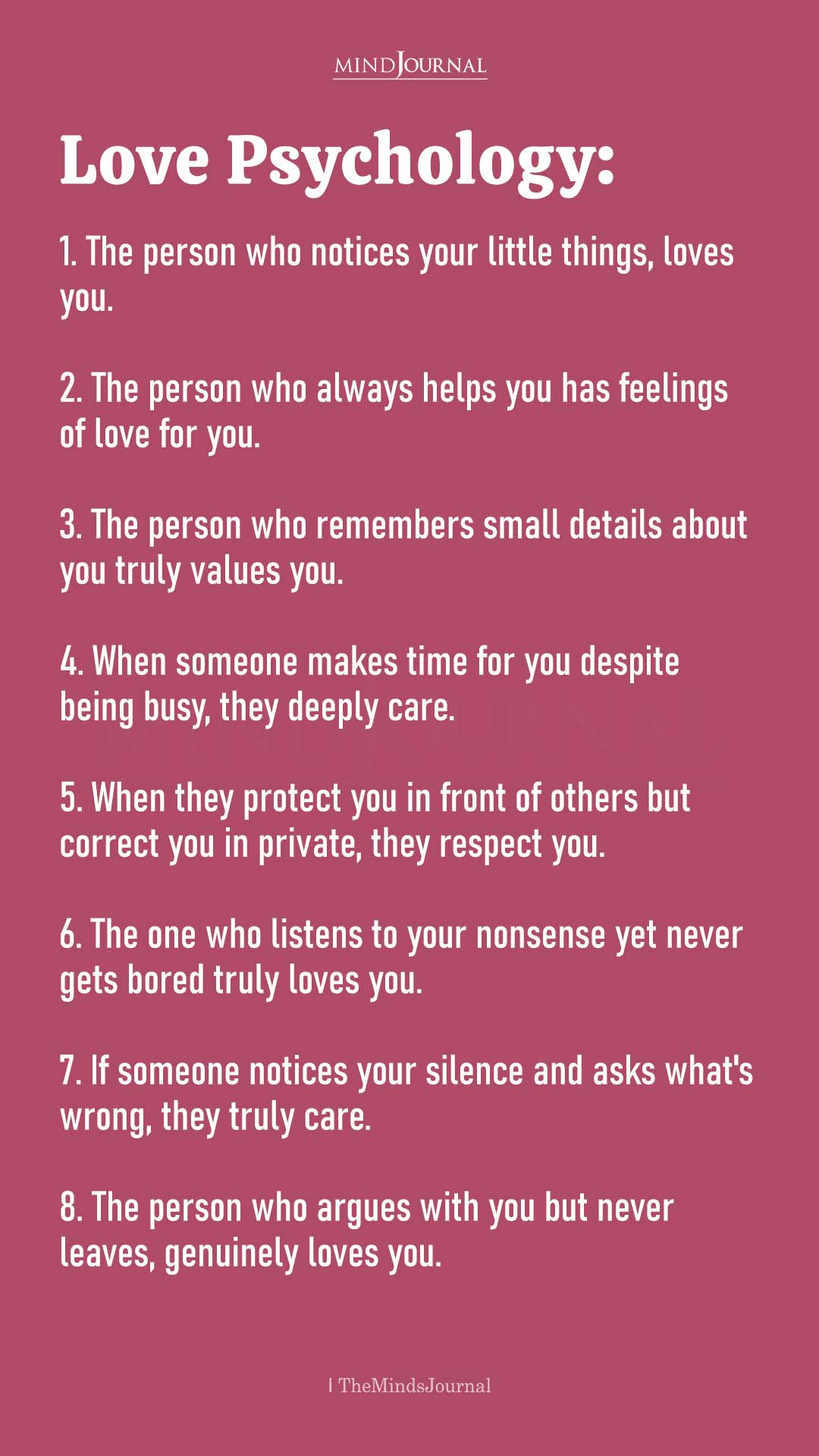Love Psychology: 8 Small Signs They Truly Care About You