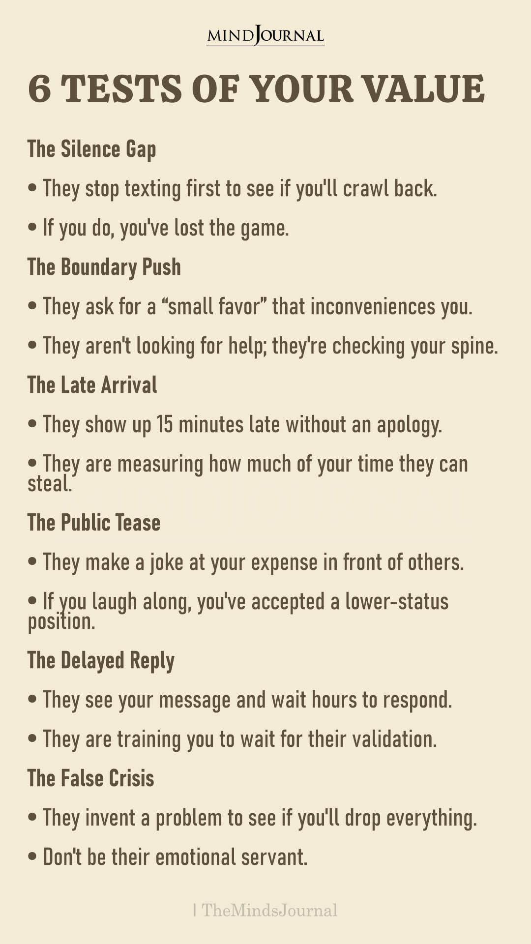 Tests of Your Value: Spotting People Who Quietly Disrespect You