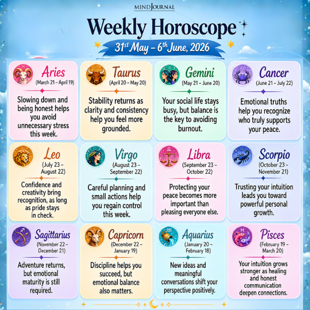 Weekly Horoscope 31 May to 6 June 2026