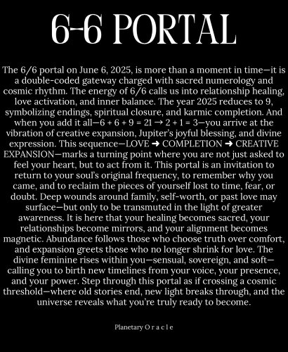 6/6 Portal Numerology